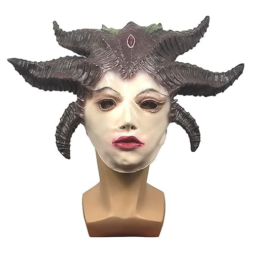 Lilith Horror Teufel Cosplay Maske Halloween Kostüm Requisiten Party Latex Overhead Cover von Hworks