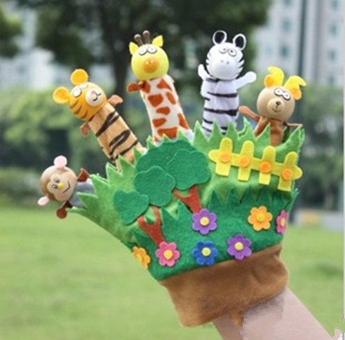 Hwydo Baby-Spielzeug Kleinkind Zoo Spielen Geschenk Tier Story Telling Fingerpuppen Handschuh New von Hwydo