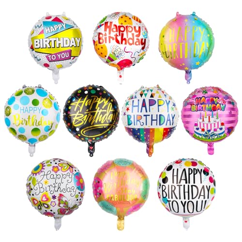 Hxezoc Ballon Happy Birthday Helium: 10 Stück Luftballons Helium Geburtstag Ballon Happy Birthday aufblasbar Dekoration Ballon aus Mylar, rund, für Dekoration von Geburtstagsfeiern Hxezoc Ballon Happy Birthday Helium: 10 Stück Luftballons Helium Geburtstag Ballon Happy Birthday aufblasbar Dekoration Ballon aus Mylar, rund, für Dekoration von Geburtstagsfeiern von Hxezoc