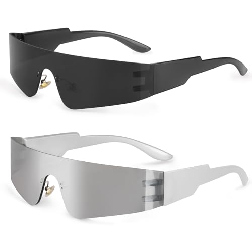 Hxezoc Techno-Brille, Futuristen, 2 Stück, für Party, Cosplay, Kostüm Hxezoc Techno-Brille, Futuristen, 2 Stück, für Party, Cosplay, Kostüm von Hxezoc