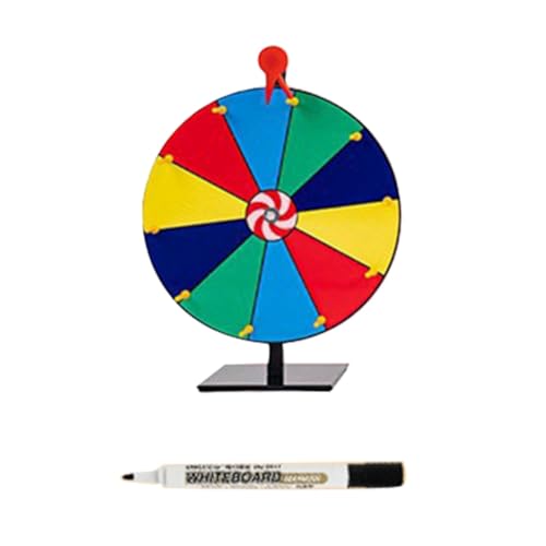 Hxhsgmeh 12-Tisch-Drehrad mit 10 Schlitzen, Bearbeitbares Drehrad, Brettspiel-Plattenspieler mit Trocken Abwischbarem Stift für Fortune Game-Brettspiel von Hxhsgmeh