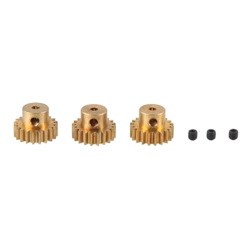 Hxhsgmeh 2 STK 2,3 mm Welle Messing Ritzel Motorzahnrad 48DP M0.6 M0.8 für 1/12 1/16 RC Auto 7075 - Redcat 370/380/390,20T von Hxhsgmeh