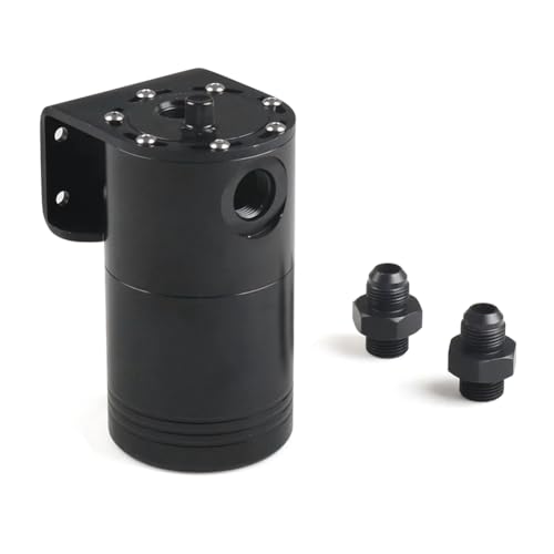 Hxhsgmeh Aluminium Racing Ölauffangbehälter/Öldose, Rund, Reservoir, Turbo-Ölauffangbehälter/Ölauffangbehälter, Universell mit AN10-Adaptern von Hxhsgmeh