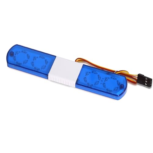 Hxhsgmeh Blitzalarmlampe LED Polizeiauto Helles Licht für 1/10 RC D12, Traxs Axial Auto-Upgrade-Teile, 115 Mm, Blau von Hxhsgmeh