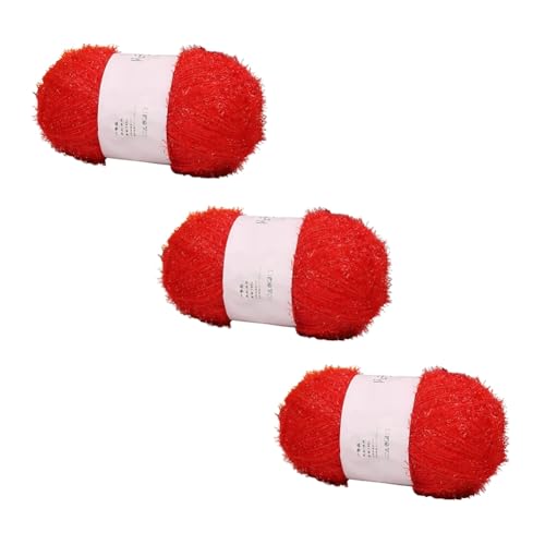 Hxhsgmeh Glasgarn DIY Handgewebte Puppe Goldgarn Geflochtenes Helles Garn Rot von Hxhsgmeh