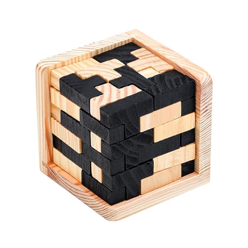 Hxiaen Brain Teaser Puzzle Cube Holzpuzzles T-förmiges L-Puzzle Lernspielzeug für Kinder und Erwachsene Kleinkindspielzeug (A, One Size) von Hxiaen