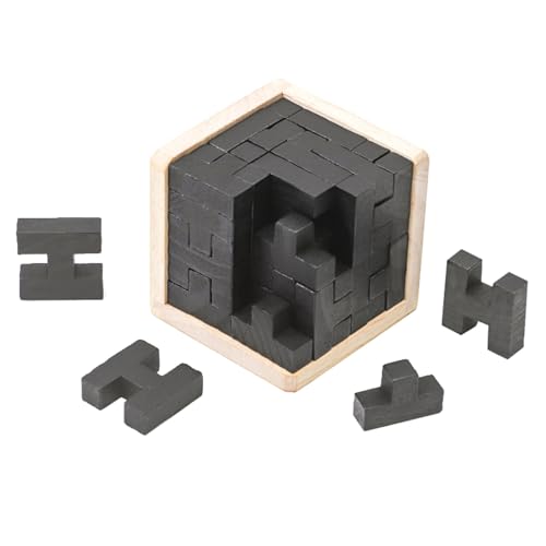 Hxiaen Brain Teaser Puzzle Cube Holzpuzzles T-förmiges L-Puzzle Lernspielzeug für Kinder und Erwachsene Kleinkindspielzeug (C, One Size) von Hxiaen