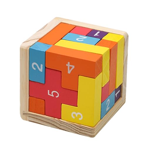 Hxiaen Brain Teaser Puzzle Cube Holzpuzzles T-förmiges L-Puzzle Lernspielzeug für Kinder und Erwachsene Kleinkindspielzeug (D, One Size) von Hxiaen