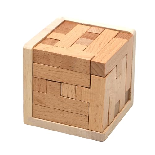 Hxiaen Brain Teaser Puzzle Cube Holzpuzzles T-förmiges L-Puzzle Lernspielzeug für Kinder und Erwachsene Kleinkindspielzeug (E, One Size) von Hxiaen