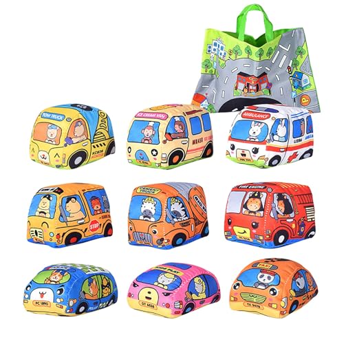 Hxiaen Weiches Autospielzeug für 1-jährige, Baby-Jungenspielzeug, 6 bis 12 Monate, 1218 Monate, Kinderspielzeugautos für 1-jährige, mit 1 /Aufbewahrungstasche, 1. Kinderspiel 18 (Green, One Size) von Hxiaen