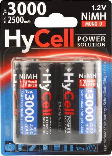 HyCell HR20 3000 Mono (D)-Akku NiMH 2500 mAh 1.2V 2St. von HyCell