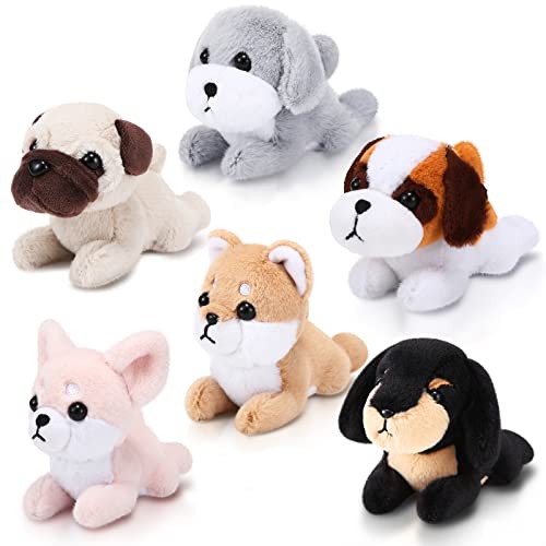 6 Stück Plüschtiere für Welpen, Hunde, realistisches Plüschtier, 10,2 cm, niedliches Plüsch-Welpen, Hund, Stofftiere für Weihnachtsbaumschmuck, Geburtstagsgeschenke, Tierthemen-Party-Dekoration 6 Stück Plüschtiere für Welpen, Hunde, realistisches Plüschtier, 10,2 cm, niedliches Plüsch-Welpen, Hund, Stofftiere für Weihnachtsbaumschmuck, Geburtstagsgeschenke, Tierthemen-Party-Dekoration von HyDren