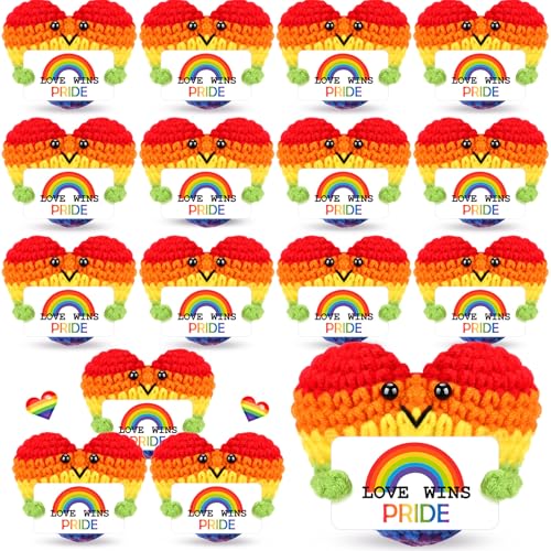 HyDren 12 Stück positive Herz-Häkeltiere mit Liebe, gewinnt Stolz, Stolz, Herz, Regenbogen-Puppen, Großpackung, LGBTQ-Geschenke für Geburtstag, Weihnachten, Schwule und lesbische Freunde HyDren 12 Stück positive Herz-Häkeltiere mit Liebe, gewinnt Stolz, Stolz, Herz, Regenbogen-Puppen, Großpackung, LGBTQ-Geschenke für Geburtstag, Weihnachten, Schwule und lesbische Freunde von HyDren