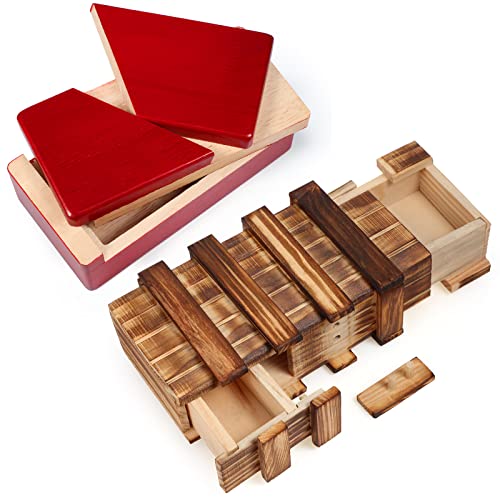 HyDren 2 Stück Weihnachten Holz Puzzle Box mit Geheimfach - 3D Brainteaser Lock Box, Holz Brain Teaser, schwierige Puzzle-Geschenke, Spiel HyDren 2 Stück Weihnachten Holz Puzzle Box mit Geheimfach - 3D Brainteaser Lock Box, Holz Brain Teaser, schwierige Puzzle-Geschenke, Spiel von HyDren