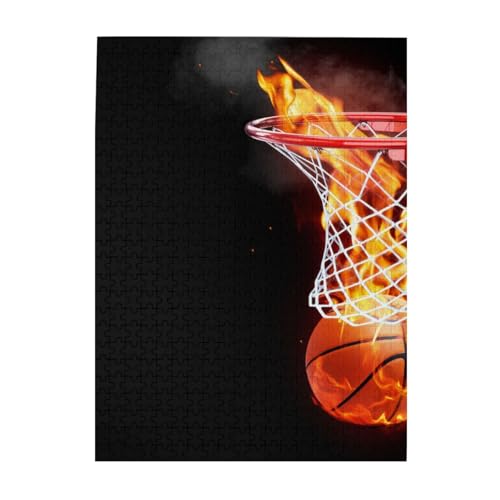 Puzzle 500 Teile für Erwachsene Familien Puzzlespiel für die ganze Familie Anspruchsvolle Puzzles,Basketball Sport Flamme Ball Puzzle 500 Teile für Erwachsene Familien Puzzlespiel für die ganze Familie Anspruchsvolle Puzzles,Basketball Sport Flamme Ball von Hyaszst