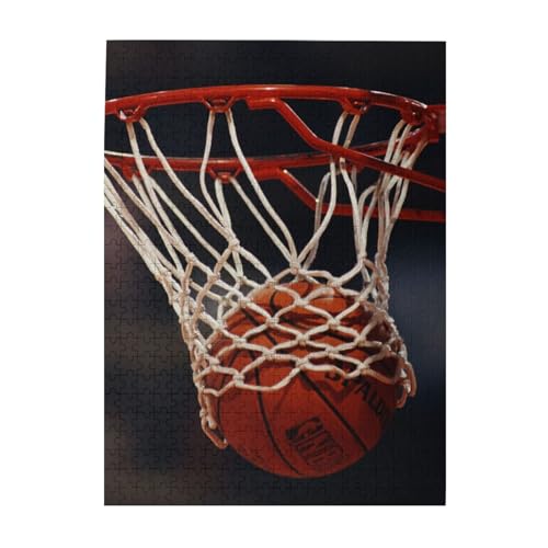 Puzzle 500 Teile für Erwachsene Familien Puzzlespiel für die ganze Familie Anspruchsvolle Puzzles,Basketballkorb von Hyaszst