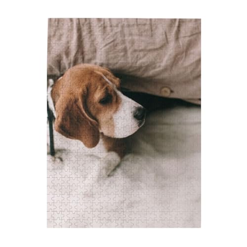 Puzzle 500 Teile für Erwachsene Familien Puzzlespiel für die ganze Familie Anspruchsvolle Puzzles,Beagle-Bett von Hyaszst