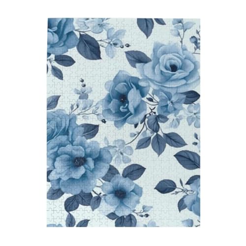 Puzzle 500 Teile für Erwachsene Familien Puzzlespiel für die ganze Familie Anspruchsvolle Puzzles,Blaue Blume Puzzle 500 Teile für Erwachsene Familien Puzzlespiel für die ganze Familie Anspruchsvolle Puzzles,Blaue Blume von Hyaszst