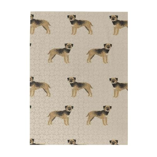 Puzzle 500 Teile für Erwachsene Familien Puzzlespiel für die ganze Familie Anspruchsvolle Puzzles,Border Terrier Hund Tan von Hyaszst