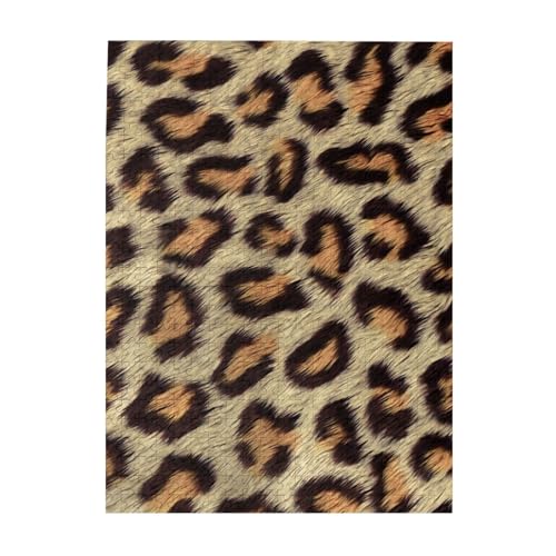 Puzzle 500 Teile für Erwachsene Familien Puzzlespiel für die ganze Familie Anspruchsvolle Puzzles,Braune Flecken Leopard Kunstfell von Hyaszst