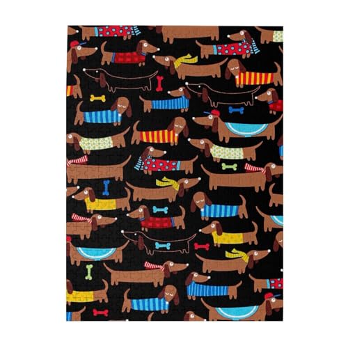 Puzzle 500 Teile für Erwachsene Familien Puzzlespiel für die ganze Familie Anspruchsvolle Puzzles,Dackel von Hyaszst