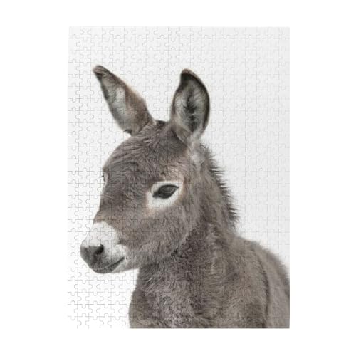 Puzzle 500 Teile für Erwachsene Familien Puzzlespiel für die ganze Familie Anspruchsvolle Puzzles,Eselbaby von Hyaszst