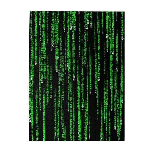 Puzzle 500 Teile für Erwachsene Familien Puzzlespiel für die ganze Familie Anspruchsvolle Puzzles,Grüne Matrix von Hyaszst