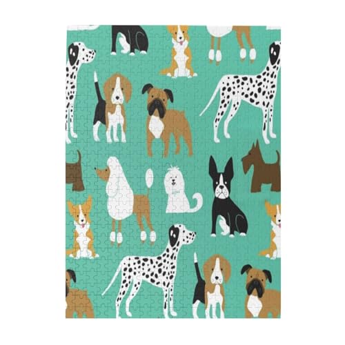 Puzzle 500 Teile für Erwachsene Familien Puzzlespiel für die ganze Familie Anspruchsvolle Puzzles,Hunde auf Minze Puzzle 500 Teile für Erwachsene Familien Puzzlespiel für die ganze Familie Anspruchsvolle Puzzles,Hunde auf Minze von Hyaszst