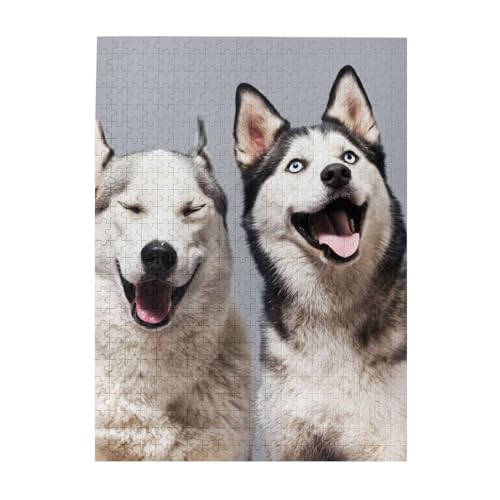 Puzzle 500 Teile für Erwachsene Familien Puzzlespiel für die ganze Familie Anspruchsvolle Puzzles,Husky-Druck Puzzle 500 Teile für Erwachsene Familien Puzzlespiel für die ganze Familie Anspruchsvolle Puzzles,Husky-Druck von Hyaszst