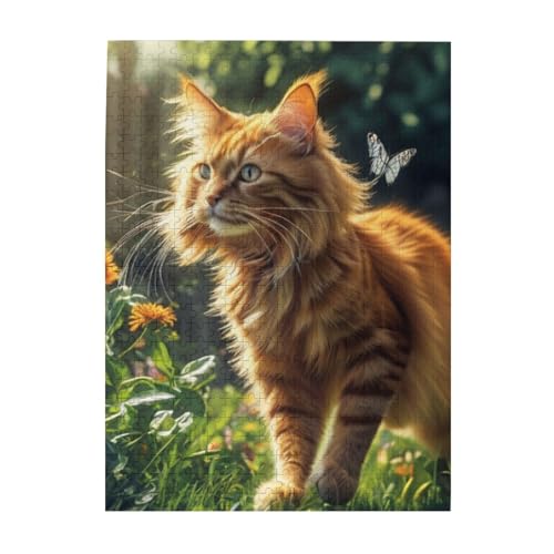 Puzzle 500 Teile für Erwachsene Familien Puzzlespiel für die ganze Familie Anspruchsvolle Puzzles,Katzen- und Schmetterlingswiese Puzzle 500 Teile für Erwachsene Familien Puzzlespiel für die ganze Familie Anspruchsvolle Puzzles,Katzen- und Schmetterlingswiese von Hyaszst