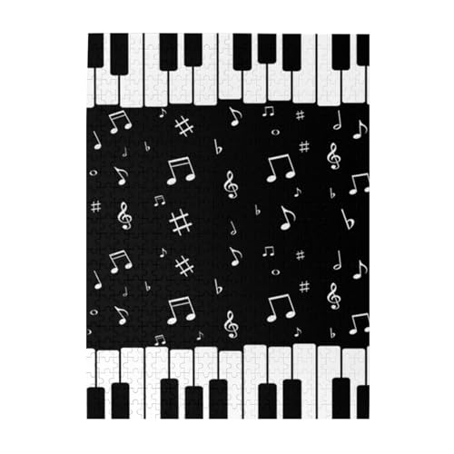 Puzzle 500 Teile für Erwachsene Familien Puzzlespiel für die ganze Familie Anspruchsvolle Puzzles,Musiknote Klavier von Hyaszst