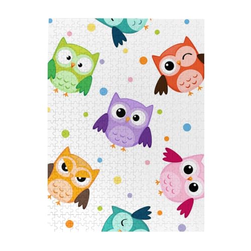 Puzzle 500 Teile für Erwachsene Familien Puzzlespiel für die ganze Familie Anspruchsvolle Puzzles,Niedliches Tier-Eulen-Druckmuster Puzzle 500 Teile für Erwachsene Familien Puzzlespiel für die ganze Familie Anspruchsvolle Puzzles,Niedliches Tier-Eulen-Druckmuster von Hyaszst