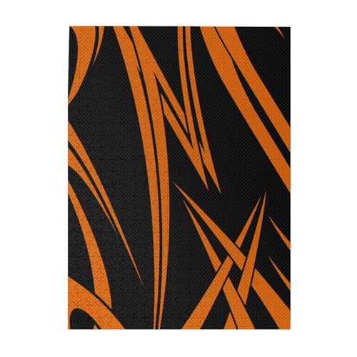 Puzzle 500 Teile für Erwachsene Familien Puzzlespiel für die ganze Familie Anspruchsvolle Puzzles,Orange und schwarzer Hintergrund von Hyaszst