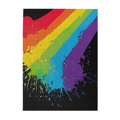 Puzzle 500 Teile für Erwachsene Familien Puzzlespiel für die ganze Familie Anspruchsvolle Puzzles,Regenbogen-Splat LGBT-Stolz Puzzle 500 Teile für Erwachsene Familien Puzzlespiel für die ganze Familie Anspruchsvolle Puzzles,Regenbogen-Splat LGBT-Stolz von Hyaszst