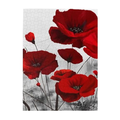Puzzle 500 Teile für Erwachsene Familien Puzzlespiel für die ganze Familie Anspruchsvolle Puzzles,Rote Mohnblumen-Drucke Puzzle 500 Teile für Erwachsene Familien Puzzlespiel für die ganze Familie Anspruchsvolle Puzzles,Rote Mohnblumen-Drucke von Hyaszst