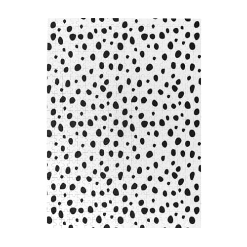 Puzzle 500 Teile für Erwachsene Familien Puzzlespiel für die ganze Familie Anspruchsvolle Puzzles,Schwarze Dalmatinerpunkte von Hyaszst