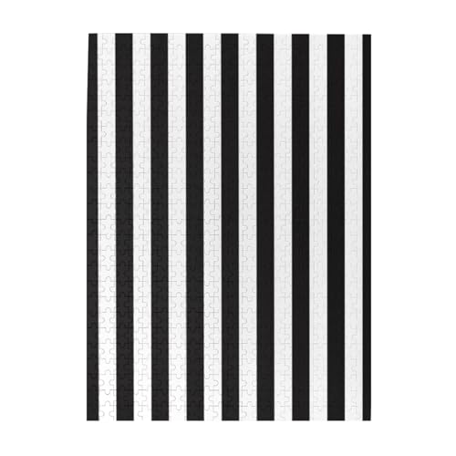 Puzzle 500 Teile für Erwachsene Familien Puzzlespiel für die ganze Familie Anspruchsvolle Puzzles,Streifen Schwarz Weiß von Hyaszst