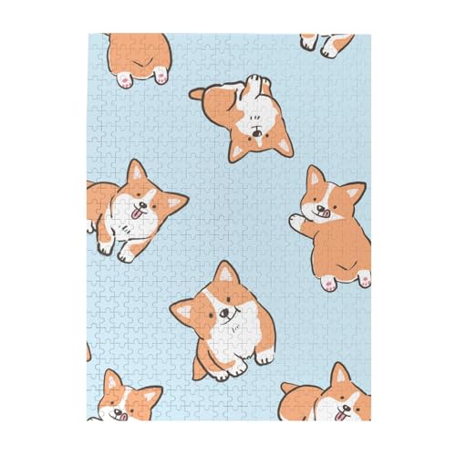 Puzzle 500 Teile für Erwachsene Familien Puzzlespiel für die ganze Familie Anspruchsvolle Puzzles,Tasse mit Corgi-Muster von Hyaszst
