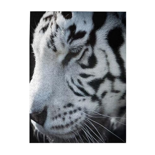 Puzzle 500 Teile für Erwachsene Familien Puzzlespiel für die ganze Familie Anspruchsvolle Puzzles,Weißer Tiger im Dunkeln Puzzle 500 Teile für Erwachsene Familien Puzzlespiel für die ganze Familie Anspruchsvolle Puzzles,Weißer Tiger im Dunkeln von Hyaszst