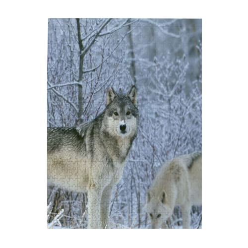 Puzzle 500 Teile für Erwachsene Familien Puzzlespiel für die ganze Familie Anspruchsvolle Puzzles,Wilde Tiere Wolf gedruckt von Hyaszst