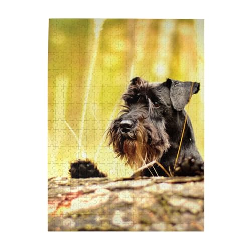 Puzzle 500 Teile für Erwachsene Familien Puzzlespiel für die ganze Familie Anspruchsvolle Puzzles,Zwergschnauzer Haustiere Schwarze Hunde Puzzle 500 Teile für Erwachsene Familien Puzzlespiel für die ganze Familie Anspruchsvolle Puzzles,Zwergschnauzer Haustiere Schwarze Hunde von Hyaszst