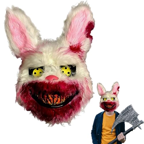 Hyfkjdm Blutige Kaninchen Maske, Horror Hasenmaske, Horror Maske Bunny, Bloody Bunny Maske, Halloween Plüsch Bunny Maske, für Halloween Kostüm Karnevalsparty Cosplay Maskerade Hyfkjdm Blutige Kaninchen Maske, Horror Hasenmaske, Horror Maske Bunny, Bloody Bunny Maske, Halloween Plüsch Bunny Maske, für Halloween Kostüm Karnevalsparty Cosplay Maskerade von Hyfkjdm