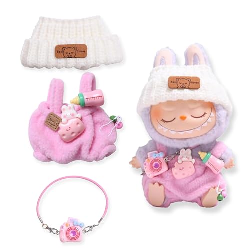 Labubu Kleidung, Labubu Puppenzubehör, Labubu Puppenkleidung, DIY Labubu Monster Outfit Zubehör, Kleidung für Labubu Puppe, für 17cm Labubu Puppen Bekleidung Geschenke für Sammler(A) von Hyfkjdm