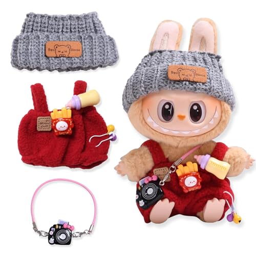 Kleidung für Labubu Puppe, Bekleidung für 17cm Labubu Plüsch, Mini Plüschpuppen Kleidungsset für Labubu, DIY Kinder Geschenke (E) von Hyfkjdm