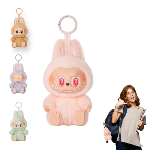 Labubu Puppe, 16 cm Labubu Kuscheltier Keychains, Labubu Monsteres Plüschtier, Labubu Monster Anhänger, Labubu Schlüsselanhänger, Labubu Plushdoll, Geeignet für Schulranzen Dekoration AnhäNger(A) von Hyfkjdm