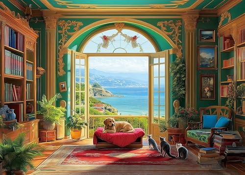 Hykmy Puzzle 1000 Teile Herausforderndes Rätsel Pädagogisches Spielzeug Geschenke Klassische Puzzles für Erwachsene und Kinder ab 14 Jahren,70x50cm-Zeitfenster von Hykmy
