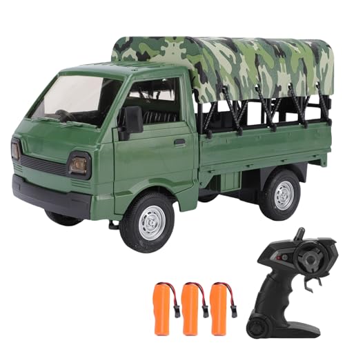 Hylukon Ferngesteuertes Auto, 1:16 2,4 GHz RC Truck mit Lichtern und Musik, 6 Kanal, zu öffnenden Türen, RC Auto für Rollenspiele, Eltern Kind Interaktion (Grün) von Hylukon