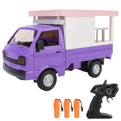 Hylukon Ferngesteuertes Auto, 1:16 2,4 GHz RC Truck mit Lichtern und Musik, 6 Kanal, zu öffnenden Türen, RC Auto für Rollenspiele, Eltern Kind Interaktion (Lila) von Hylukon