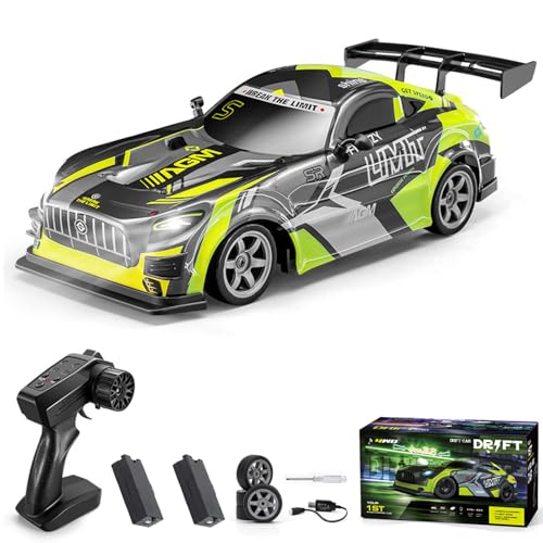 Hylukon Ferngesteuertes Auto, 2,4 GHz 4WD Drift Auto 1:16 RC Drift Car mit LED-Beleuchtung, RC Auto Drift Car Spielzeug Geschenke für Jungen, Mädchen und Kinder von Hylukon