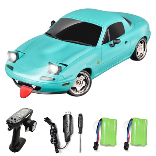 Hylukon Ferngesteuertes Auto, 2,4 GHz RC Drift Car 1/18 Drift Auto mit LED-Leuchten für Jungen und Mädchen, RC Auto Drift Car Geburtstagsgeschenke für Kinder von Hylukon